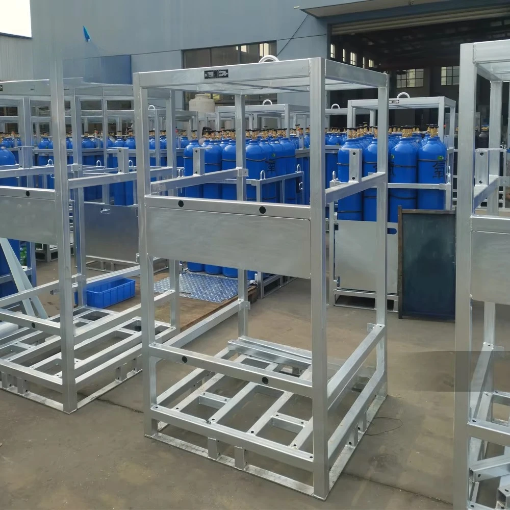 Factory direct sales heavy duty steel propane cylinder pallet high pressure low weight transportation and storage solution