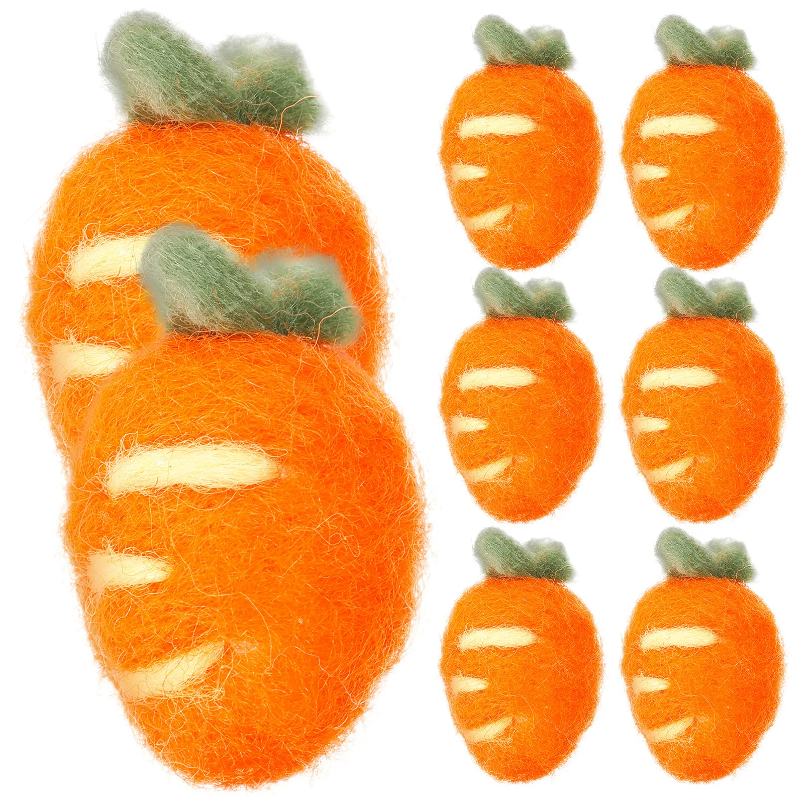 

8Pcs Small Wool Felt Carrots DIY Craft Accessories Hat Clothes Decorations Felt Carrot Ornaments Carrot Craft Supplies