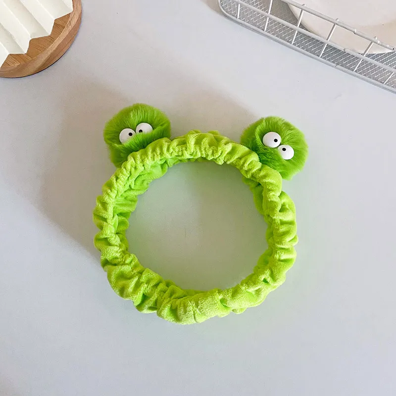 New Cute Plush Frog Hairband Face Wash Makeup Wide-Brimmed Headband Hairpin Headdress Creativity Girls Toys Gifts Headband