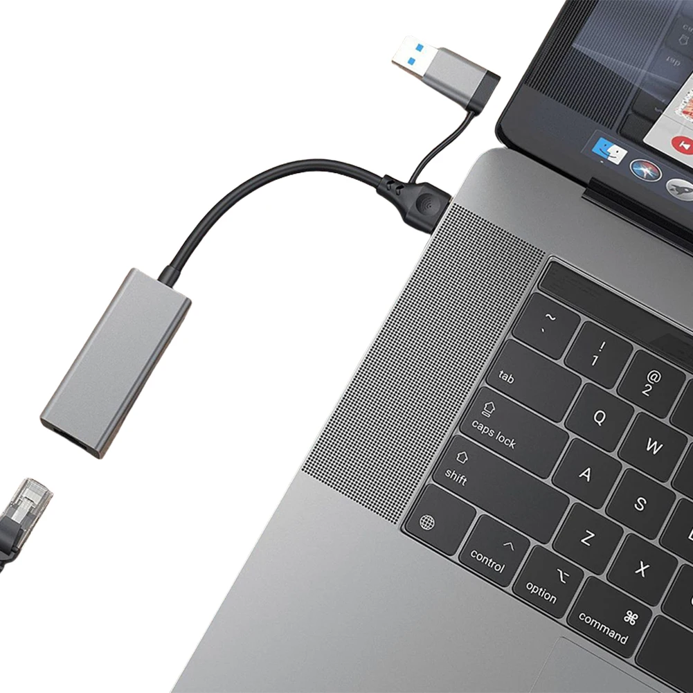 2.5G Wired USB 3.0 Type-C To RJ45 Ethernet Adapter 2500Mbps USB To Ethernet Adapter USB 3.0 Gigabit Ethernet Adapter for Laptop