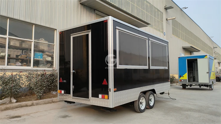 Towable Trailer Double Axles 4 Wheels Custom Food Trailer