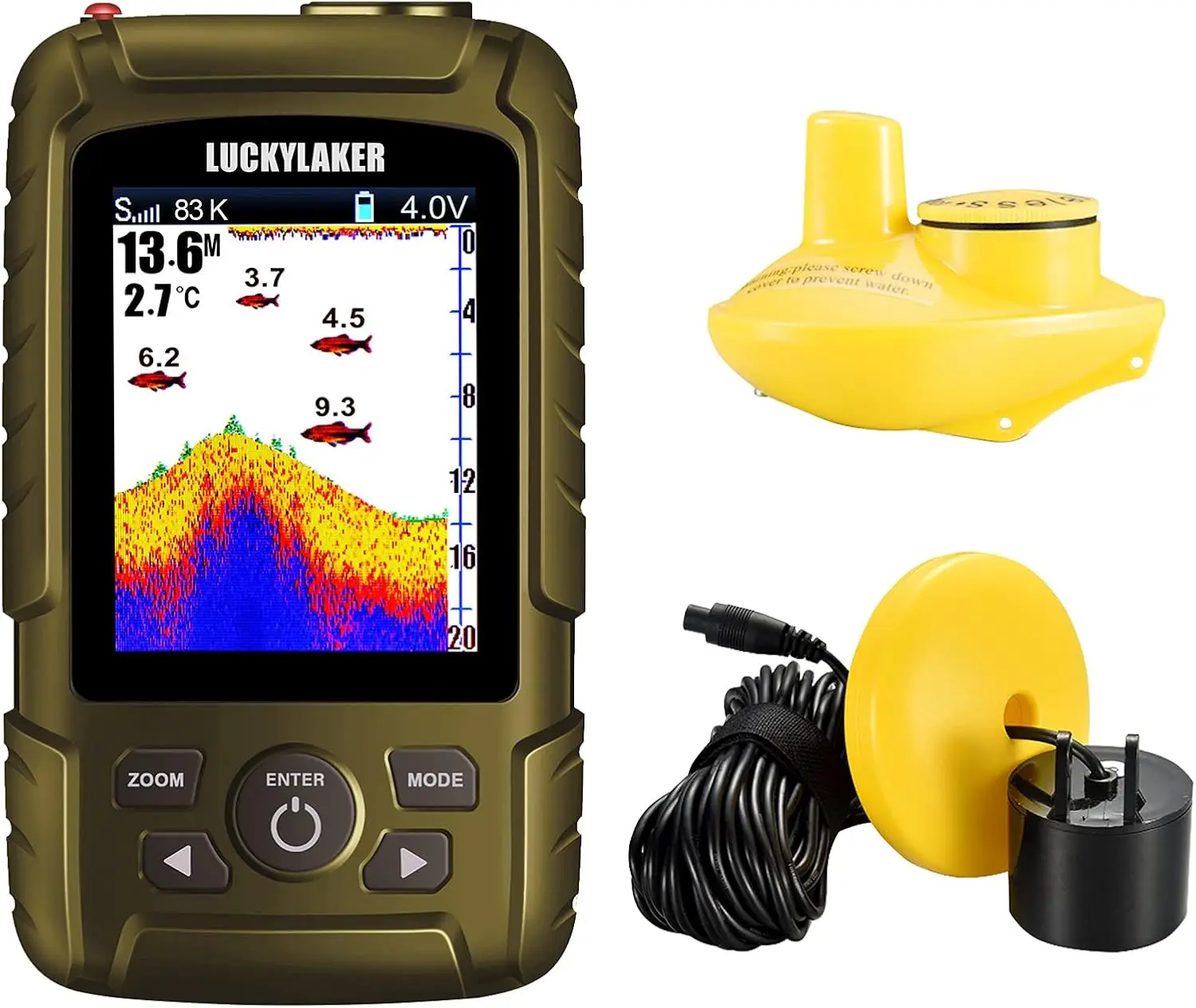 Sensor Handheld Fish Finder Water LCD Boat Depth Finder Display Transducer Wireless Waterproof Fish Finders Transduce