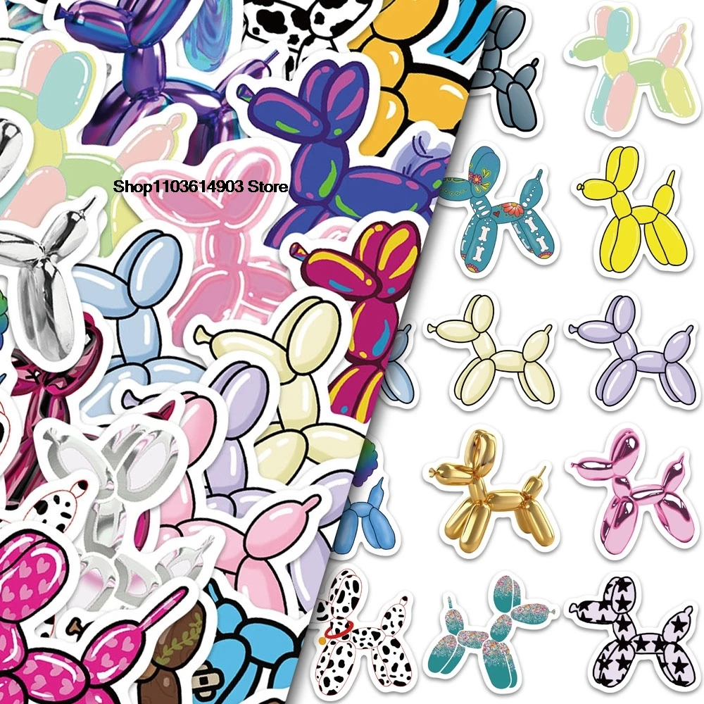 55PCS Colorful balloon dog stickers Creative Decoration Mobile Phone Laptop Computer water bottle Skateboard Sticker