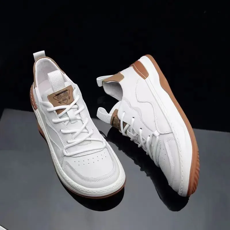 High Quality Sneakers Flat with Genuine Leather Shoes for Men Breathable Outdoor Casual Shoes Men Platform Shoe Tenis Masculinos