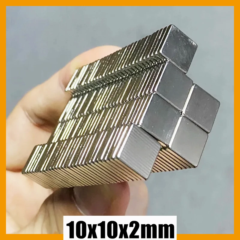 10x10x2mm 5/10/20/50/100/200/500/1000pcs Powerful Strong Block Square Neodymium Magnet 10*10*2 Magnets Permanent Magnetic