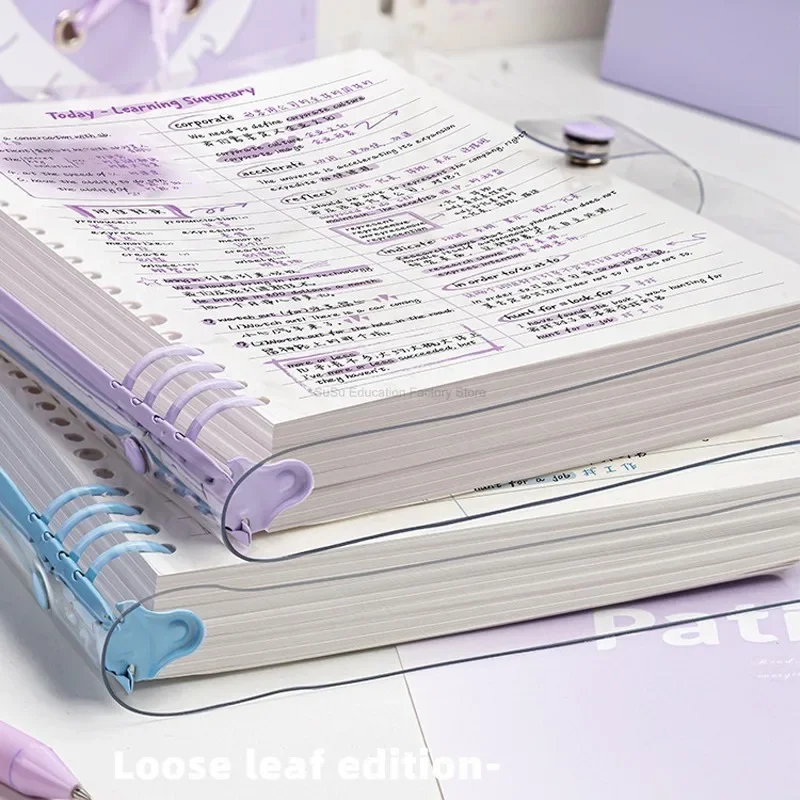 A5 غطاء ناعم شفاف 60 صفحة مذكرات فضفاضة ورقة متقلب كتاب الدفاتر المدرسية دفتر المفكرة منصات الكتابة مكتب