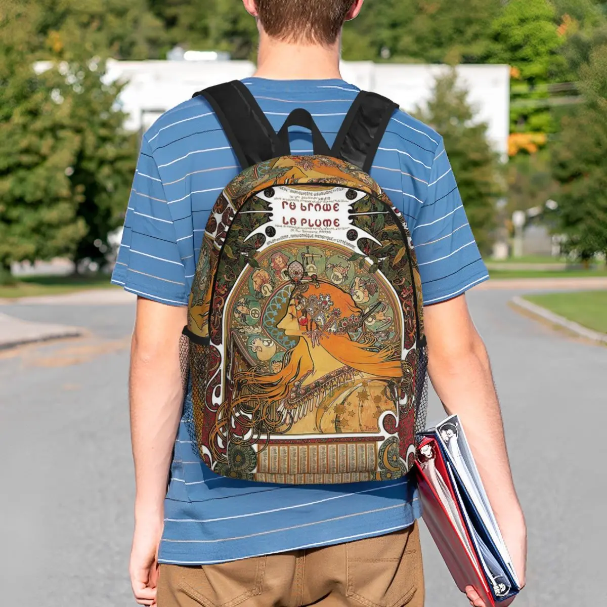 Zodiac (Original Version), By Alphonse Mucha (1896) ORIGINAL COLORS Backpack BookBag School Bag Computer Shoulder Bags