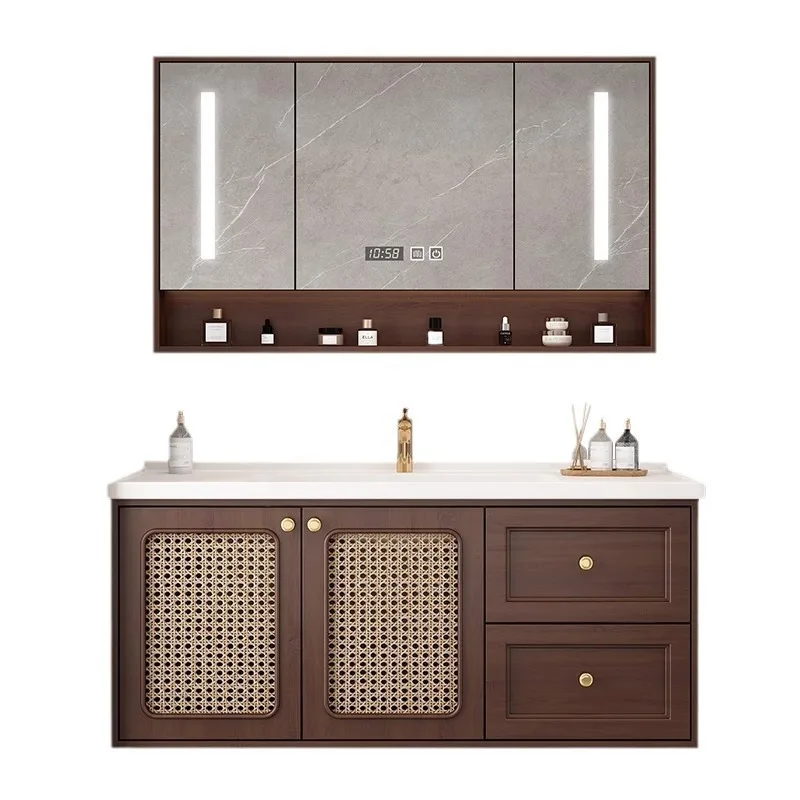 

New Chinese bathroom cabinet combination ceramic basin medieval style washbasin washbasin cabinet for home use