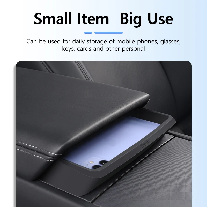 مسند ذراع التحكم المركزي جيب مفيد لطراز تسلا 3 هايلاند صندوق تخزين من السيليكون تخزين قطعة أثرية ملحقات تخزين السيارة