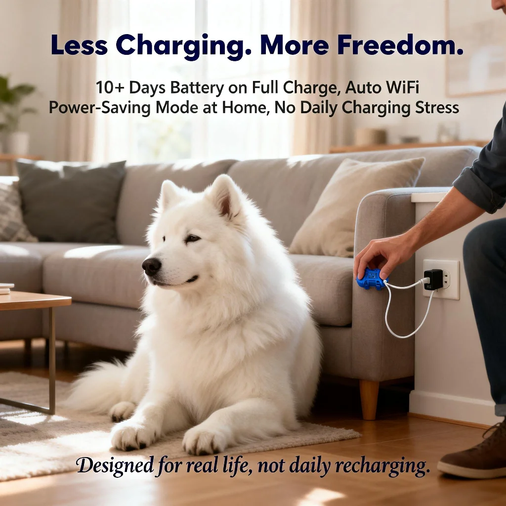 GPS Pet Tracker for Dogs Cats Real Time Tracking Unlimited Distance QR Code Anti-Lost Locator with SIM Subscription Required