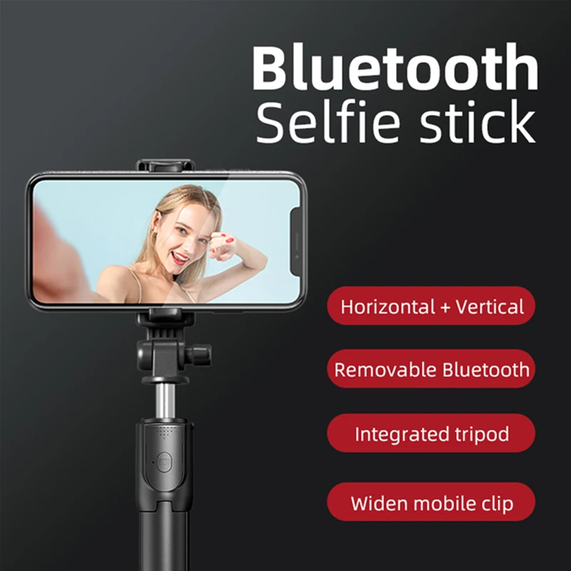 Handy Drahtlose Selfie Stick Live-Stream Selfi Stick Stativ für Smartphone Tragbare Telefon Halter Einbeinstativ für iPhone Huawei