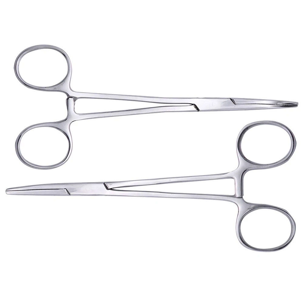 2pcs Stainless Steel Curved Hemostatic Forceps Pet Plucking Pliers Cupping Tongs Therapy Tool Dog Grooming Precision Serrated