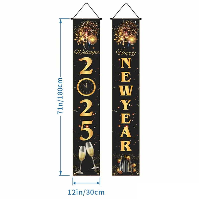 A11E-2025 راية السنة الجديدة زينة معلقة زينة السنة الجديدة مقاطع السنة الجديدة