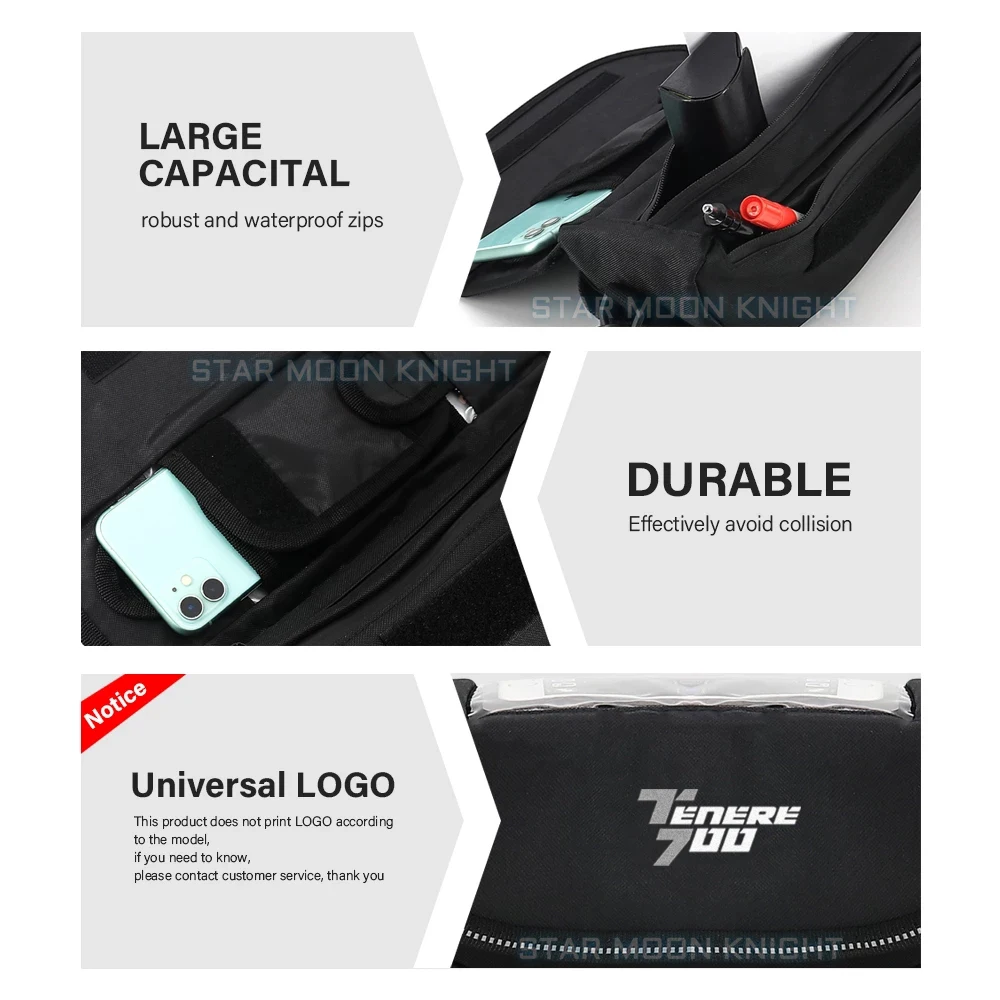 Waterproof Handlebar Bag For YAMAHA TENERE700 TENERE 700 XT700Z T700 2019 2020 2021 2022 Motorcycle Portable Storage Tool Bags