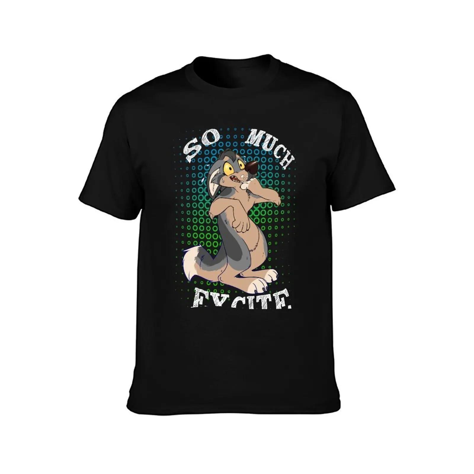 SO MUCH EXCITE!-CoyoteFem T-Shirt, Summer Casual Cotton Tee, Oversized Streetwear Tops, Vintage Graphic Print, Unisex Men Women