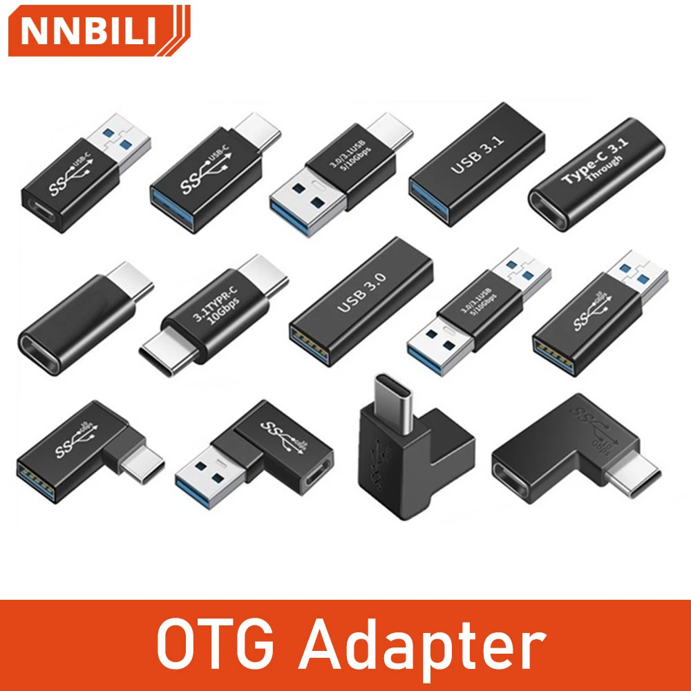 NNBILI Universal OTG Type C Adapter USB C Male to USB-A Male Female Converter for Macbook Huawei Samsung Note Ipad Connector