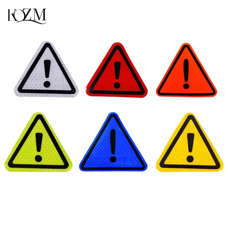 Triangle Exclamation Mark Reflective Warning Sign Car Sticker Night Driving Safe