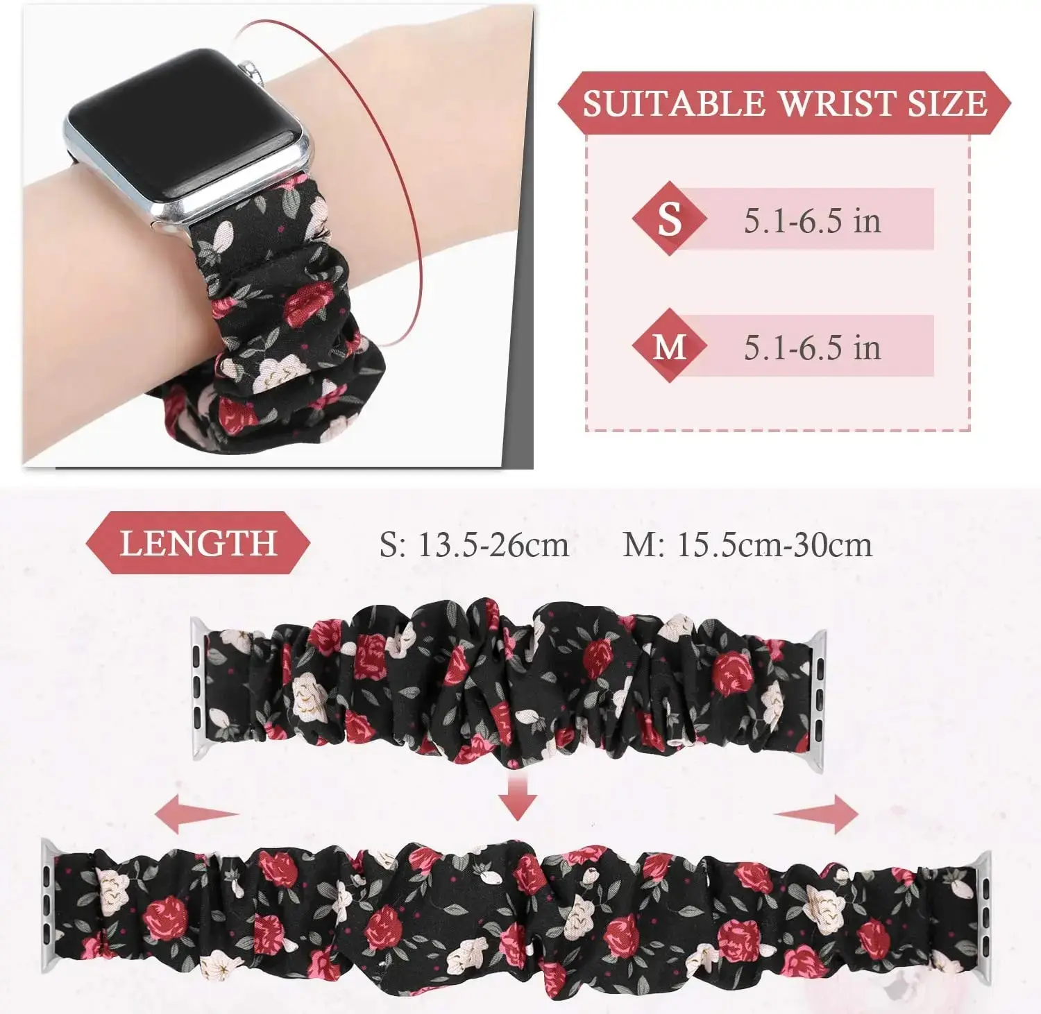 Scrunchie Strap for Apple watch band 10-42/46mm 44mm 45mm 38/40/41mm Elastic Nylon bracelet iWatch series 987SE6543 ultra2 49mm