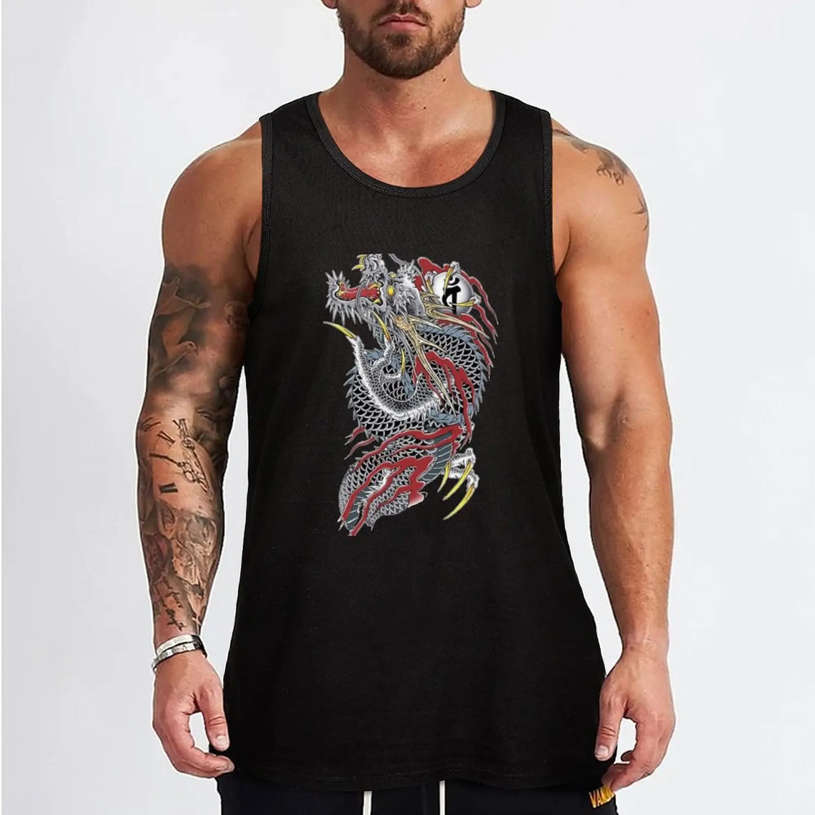 Yakuza Ryu Ga Gotoku Kazuma Dragon Tattoo Tank Top Men's gym T-shirt Men's gym male top