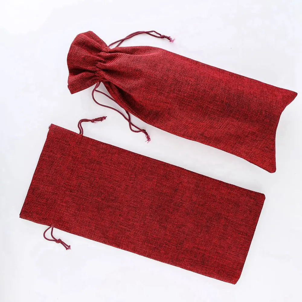 

10pcs/set 750ml Gift Burlap Linen Party Decoration Wine Bags Wine Bottle Covers Champagne Pouch Packaging Bag