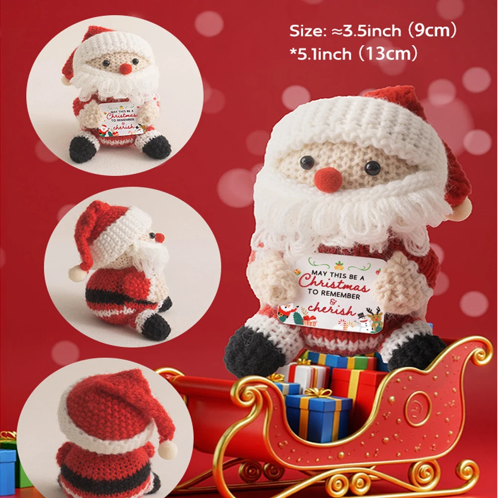 2025, Weihnachts-Häkelpuppe, schöne Weihnachtshäkelpuppe, positive Puppe, Weihnachtsschmuck, emotionales Geschenk – Detail 1