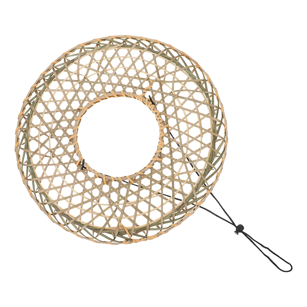 

Bamboo Hat Ancient Hanfu Chinese Straw Hats for Men Cosplay Costume Traditional Weaving Hollow Design Samurai Rice