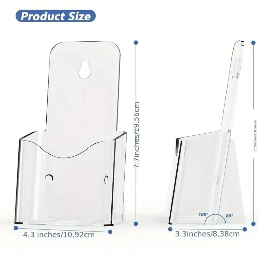 Booklet Plastic A6 Brochure Holder Clear Acrylic Wall Mount Countertop High Quality Flyer Display Stand Women