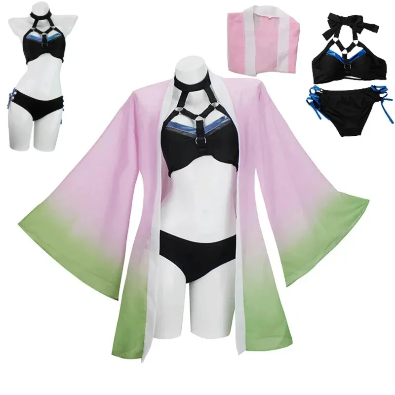 

Japanese Anime Ghost Killer Costume Sunblock Swimsuit Role Amuta Miriri Cosplay Swimsuit Set Role Play Adult Female