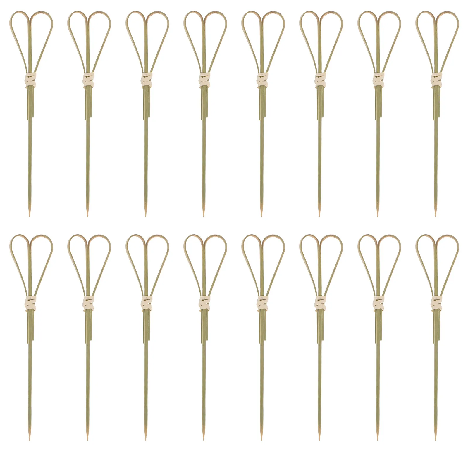 100Pcs Handmade Bamboo Cocktail Picks Scissor Form Handles Colorful Beads Ideal for Bar Ktv Home Parties Appetizer Display Fruit