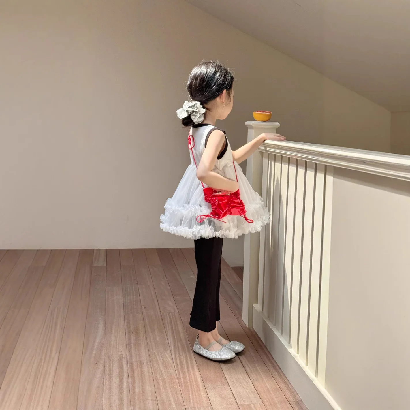 

2025 Summer New Sleeveless Vest Yarn Skirt Puff Skirt Yarn Skirt Splicing Korean Fashion Trendy Cute Ballet Style Top