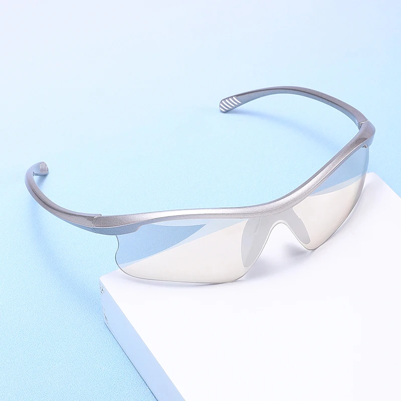 Wrap Around Mirrored Lens Sports Sunglasses, UV Protection Lightweight Eyewear for Biking Motorcycle Driving Outdoor Activities