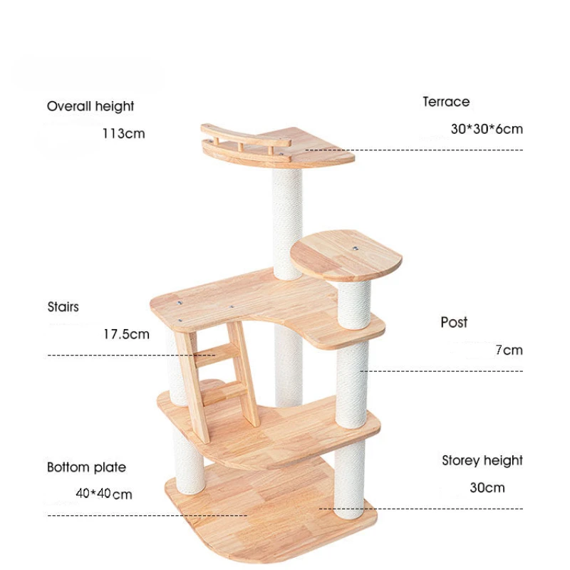 Marco de escalada de madera maciza para gatos, juguete de escalada multifuncional para gatos, poste de rascado resistente al desgaste de tamaño pequeño, suministros para mascotas