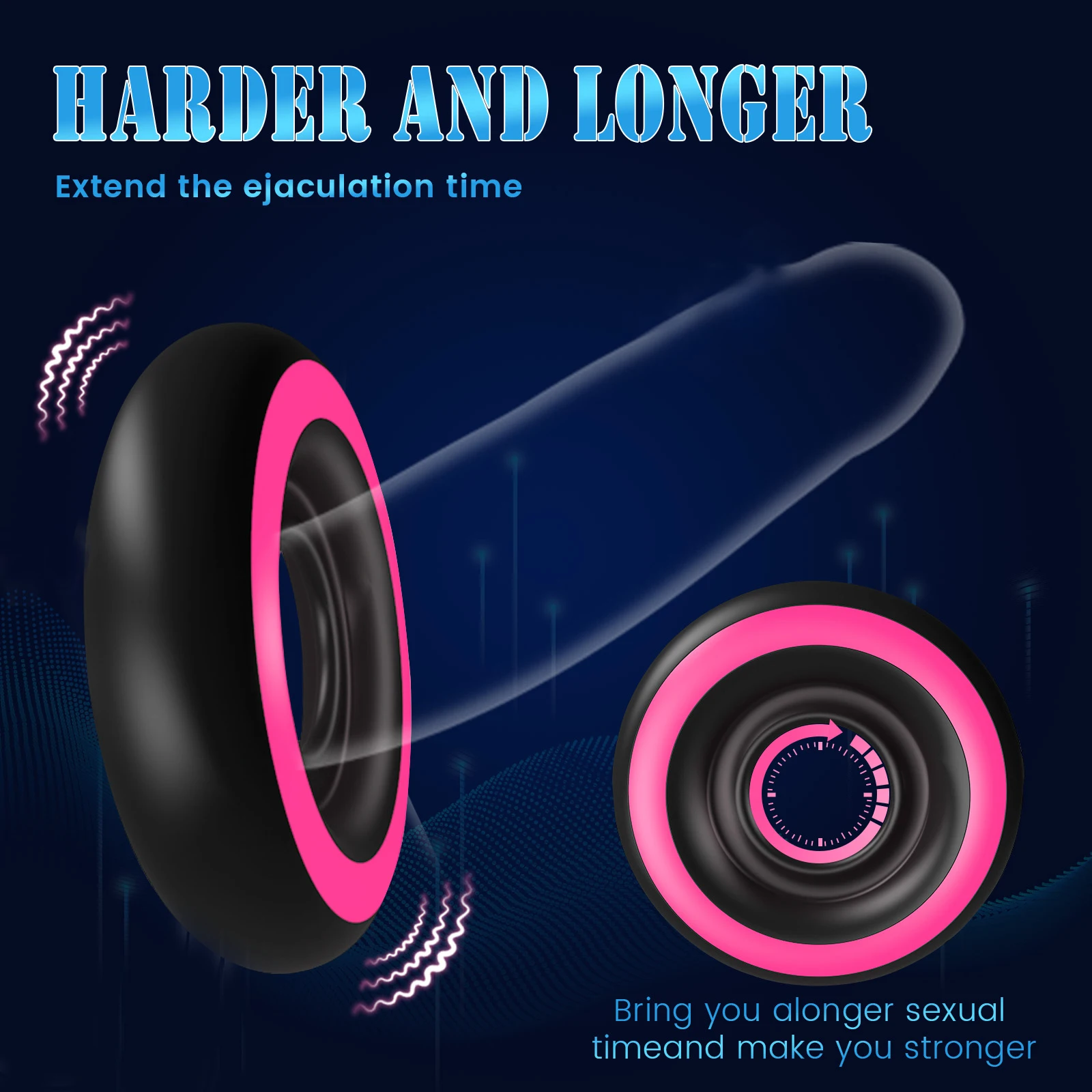 خاتم القضيب خاتم القضيب الانتصاب تعزيز تهتز حلقة القضيب العفة قفص محفز تأخير القذف الجنس لعب الكبار للرجال