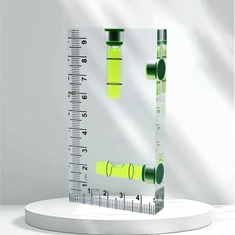Mini level gauge suitable for construction and home use, with three strong magnets and high transparency magnetic bubbles