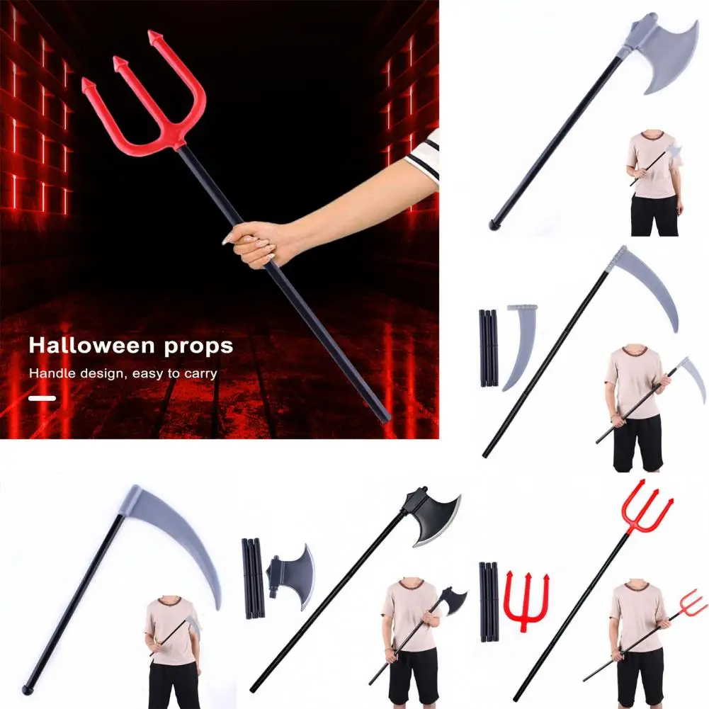 Halloween Props Cattle Fork Toy With Handle Party Decoration Halloween Cosplay Accessories Devil Weapons April Fool's Day Props