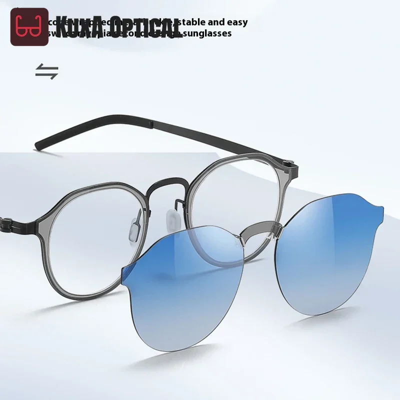 

Xuka Sports Ultralight Screwless Myopia Polarized Sunglasses Frame Women Magnetic Clip Custom Optics Prescription Glasses -0.50