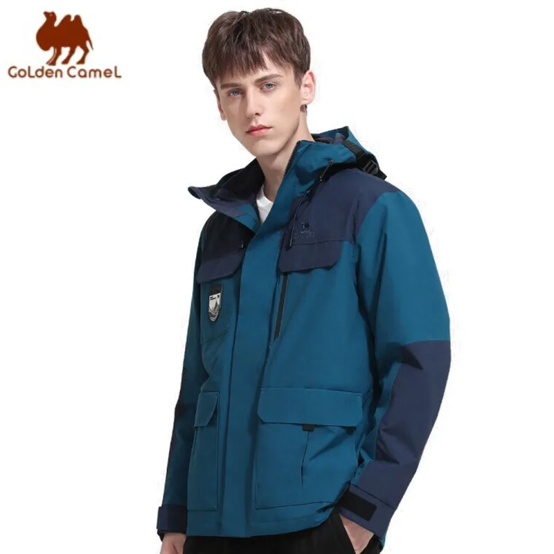 

GOLDEN CAMEL Outdoor Hiking Jackets for Men and Women 3 IN 1 Removable Fleece Warm Windbreakers Coat Waterproof Men's Jackets