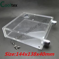 100% new Acrylic Full transparent optical drive PMMA Water tanks 400ML 144x138x40mm for computer water cooling tank cooler