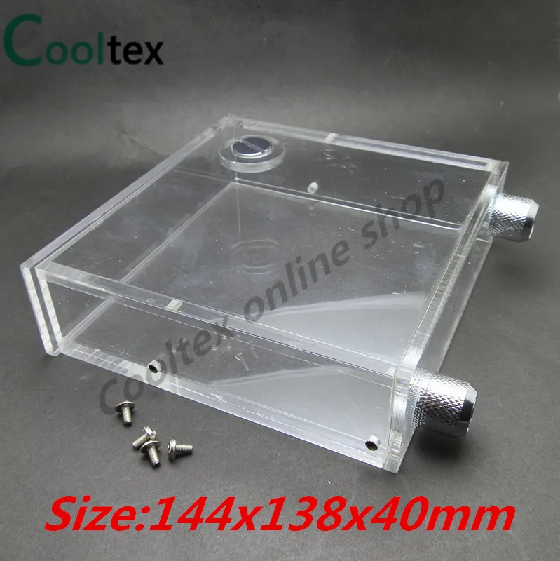 100% new Acrylic Full transparent optical drive PMMA Water tanks 400ML 144x138x40mm for computer water cooling tank cooler