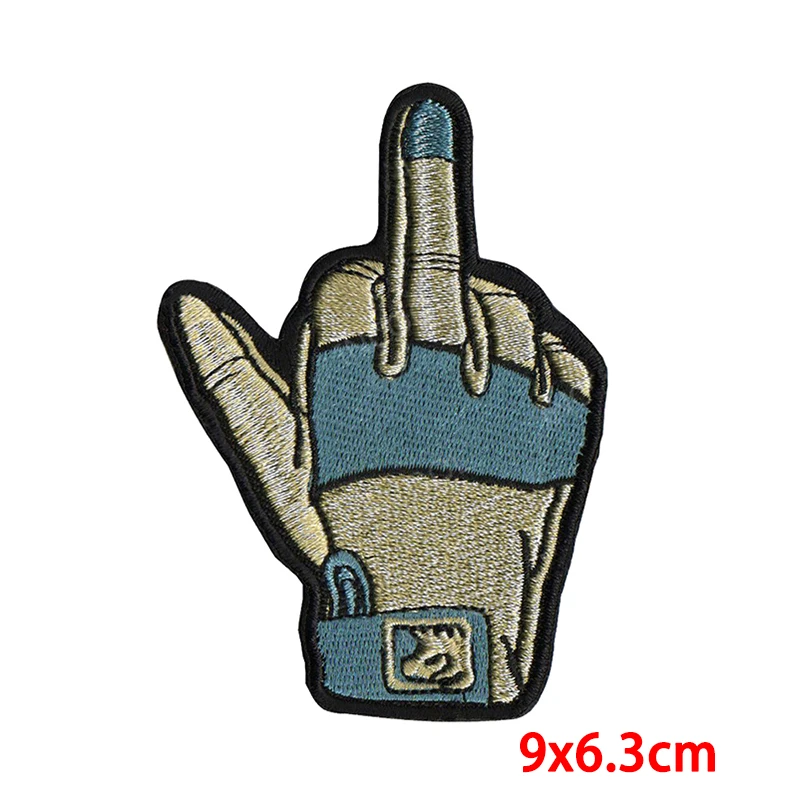 Tactical Military Embroidery Patch Iron On Patches For Clothing Finger Combat Embroidered Patches On Clothes Glove Patch Badges