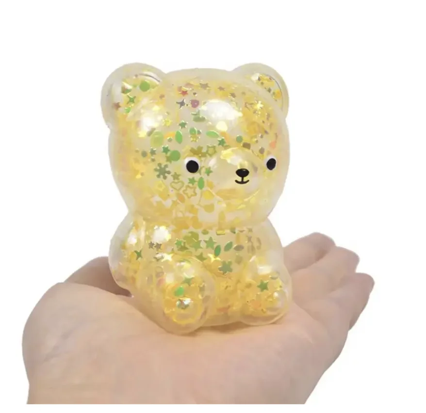 Squeeze cute bear colored glitter toy fun adult anxiety release soft pressure through balloon party pressure release child gift