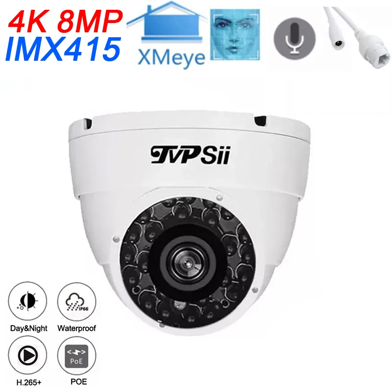 

6MP Sony IMX335 Cmos Xmeye White Infrared Outdoor Metal H.265+ ONVIF Face Detection Audio Hemisphere Dome IP POE CCTV Camera