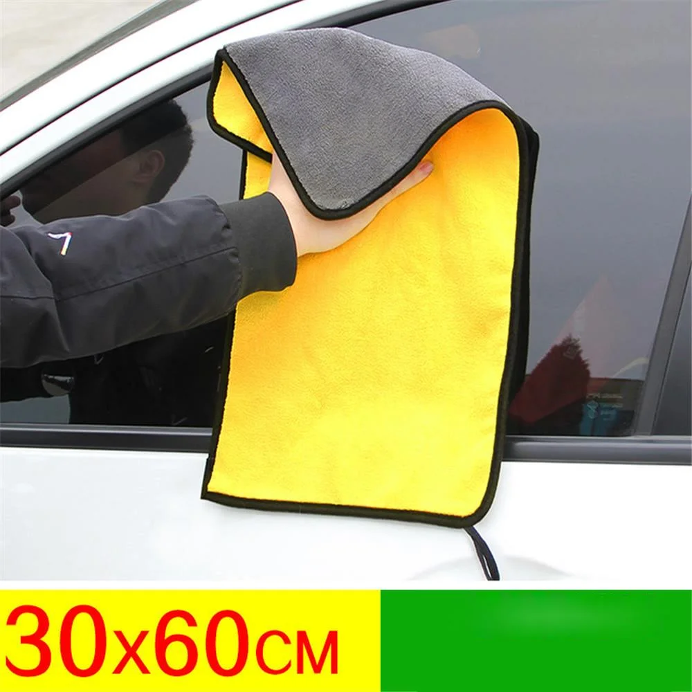 

30x30/60CM Car Wash Microfiber Towel Car Cleaning Drying Cloth Hemming Car Care Cloth Detailing Car Wash Towel for Toyota