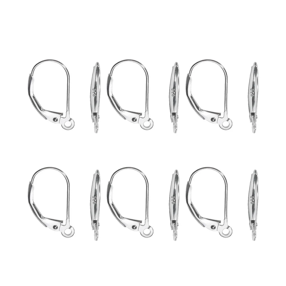 

8 Pcs D Hook Earrings Bookends for Shelves Round Women Sterling Silver Miss Jewelry