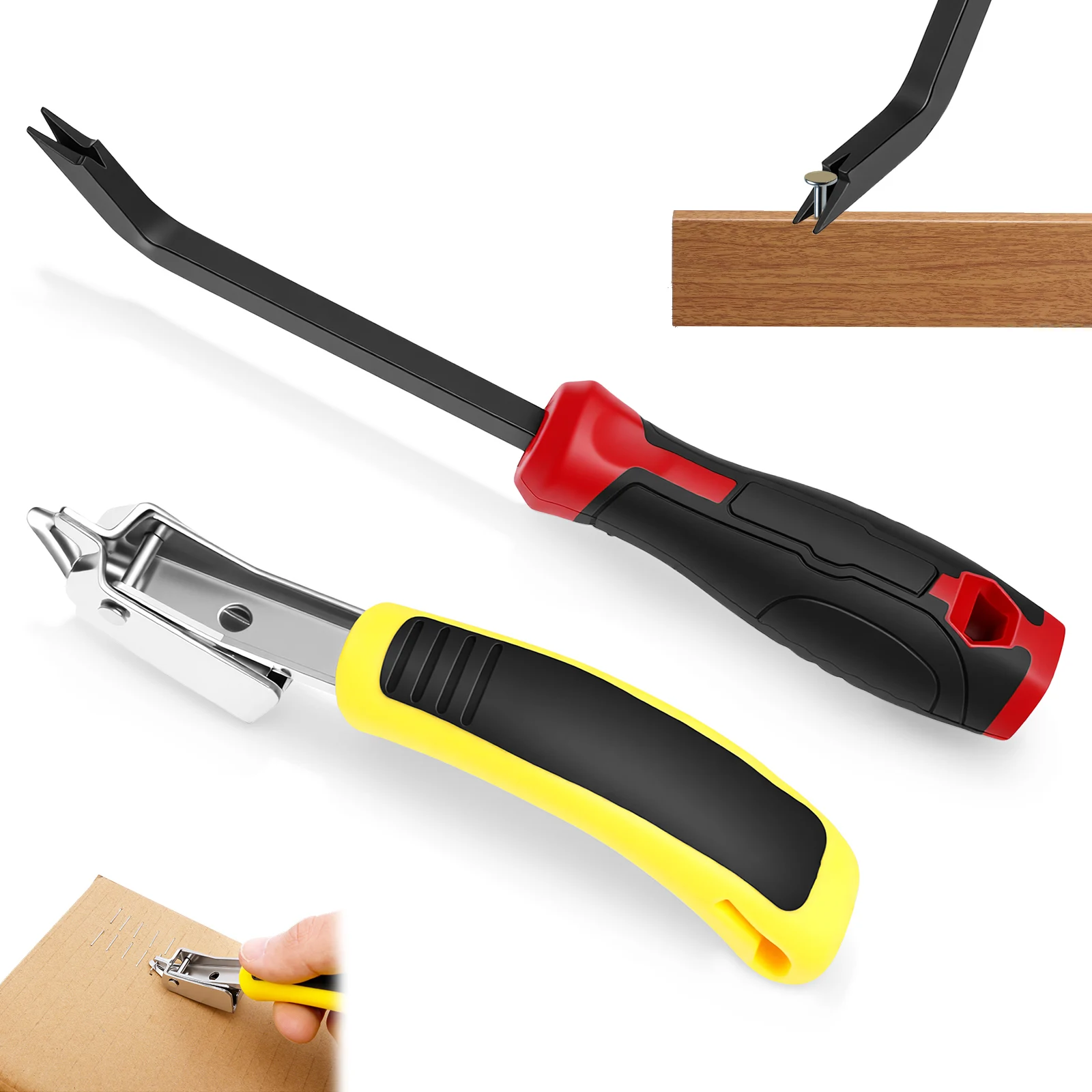 

Набор из 2 ручных степлеров-депрессоров для скоб без повреждений, с эргономичной ручкой, для мебели, ковров, деревянных полов, картона