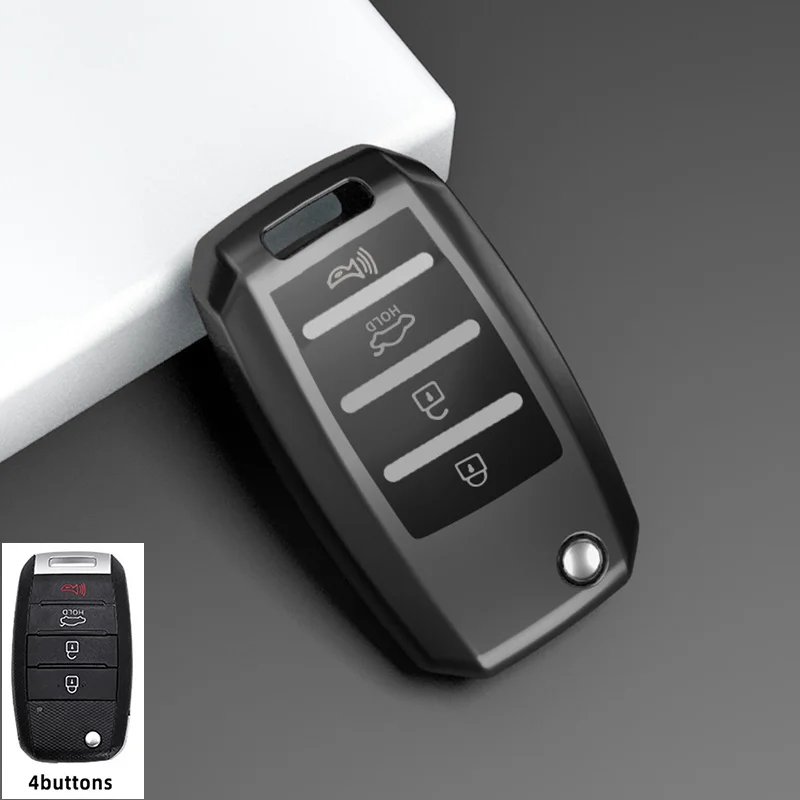 4 أزرار حافظة مفاتيح السيارة من البولي يوريثان لكيا ريو 3 K2 Ceed سيراتو K3 سبورتاج 4 بيكانتو K5 أوبتيما سورينتو فورتي ستينغر 2017 2018