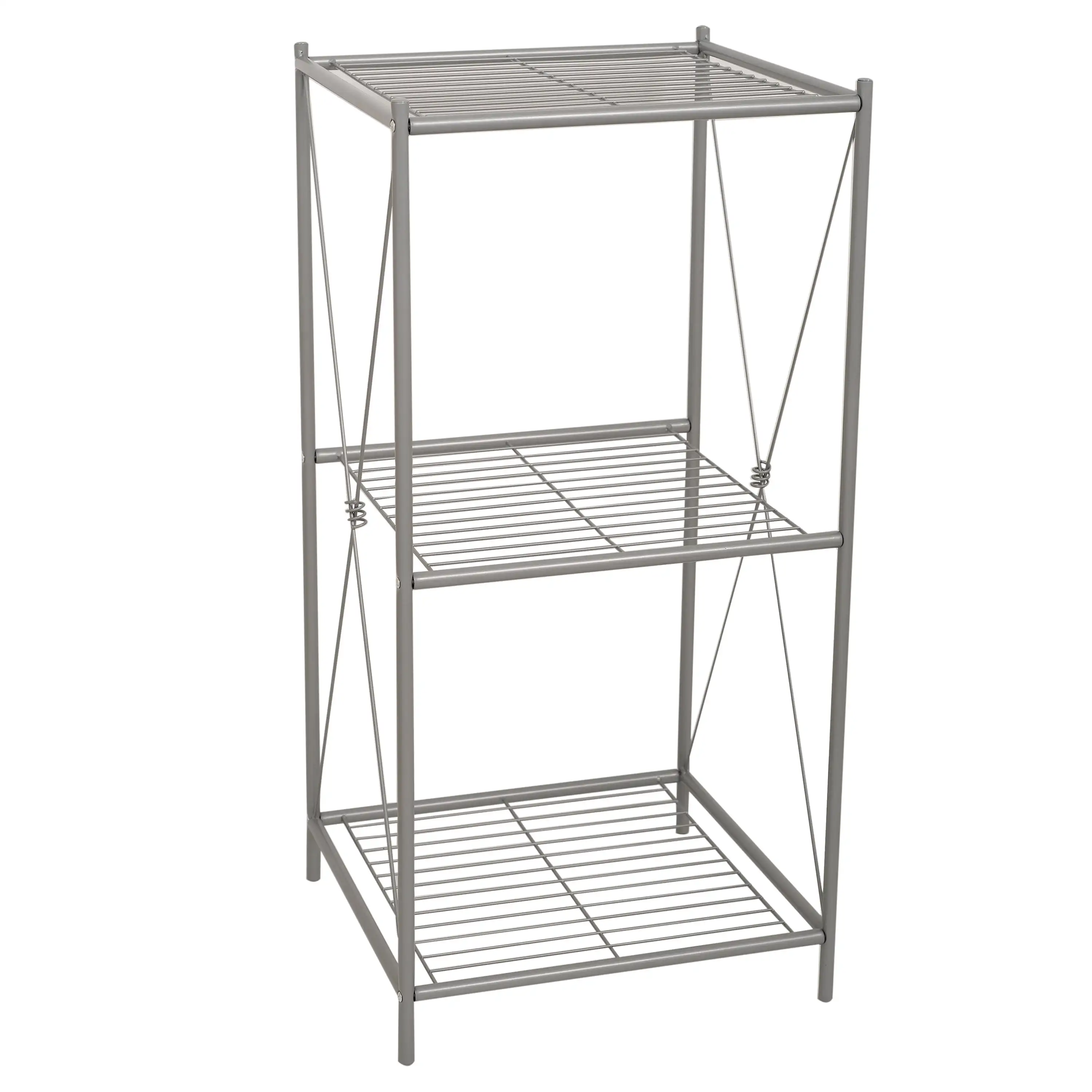 

Zenna Home 3-Shelf Bath Floor Shelves, Metal, 14.5" W x 14.5" D x 29.9" H , Satin Nickel