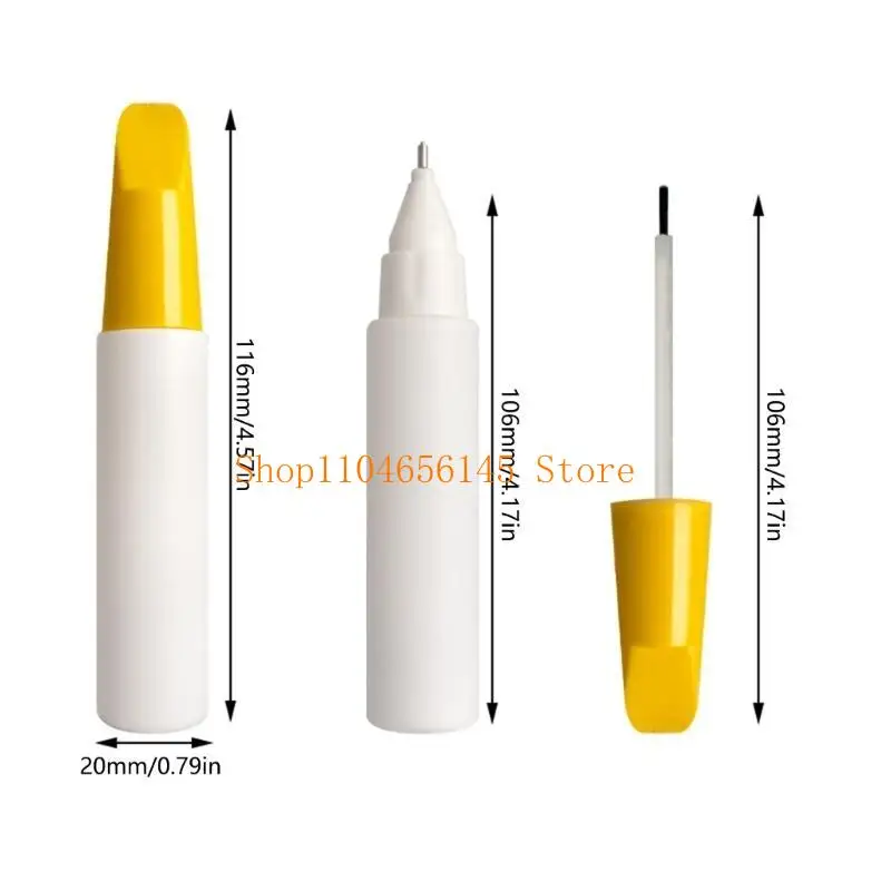 5 قطع قلم إصلاح طلاء السيارات الفارغ مع طرف فرشاة، قلم تحديد فارغ قابل للتبديل مع أداة توزيع طرف الفرشاة