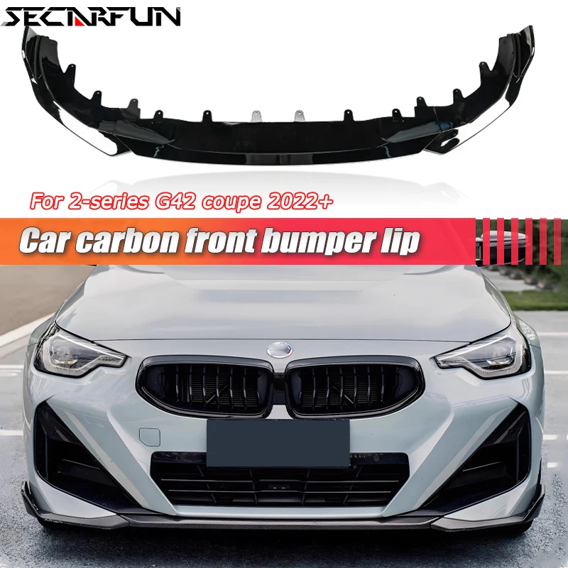 Carbon Pattern Front Lip For BMW 2 Series Coupe G42 2 Door Car Front Chin Bumper Spoiler Diffuser Body Kit M240i G42 Accessories