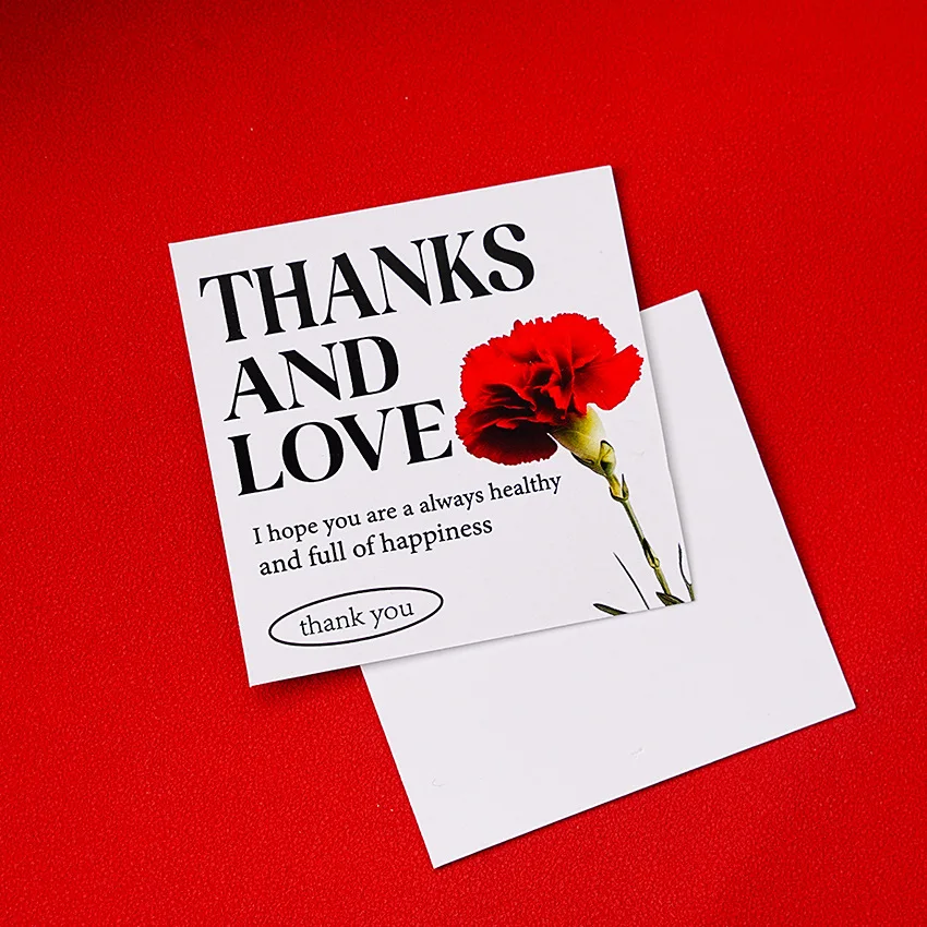 

50pcs/bag Flower Happy Mother's Day Cards 6cm Thank You Mom Cards for Wedding Anniversary Thank You Card Girl Gifts Party Supply